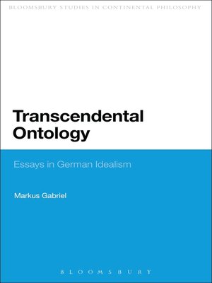 cover image of Transcendental Ontology